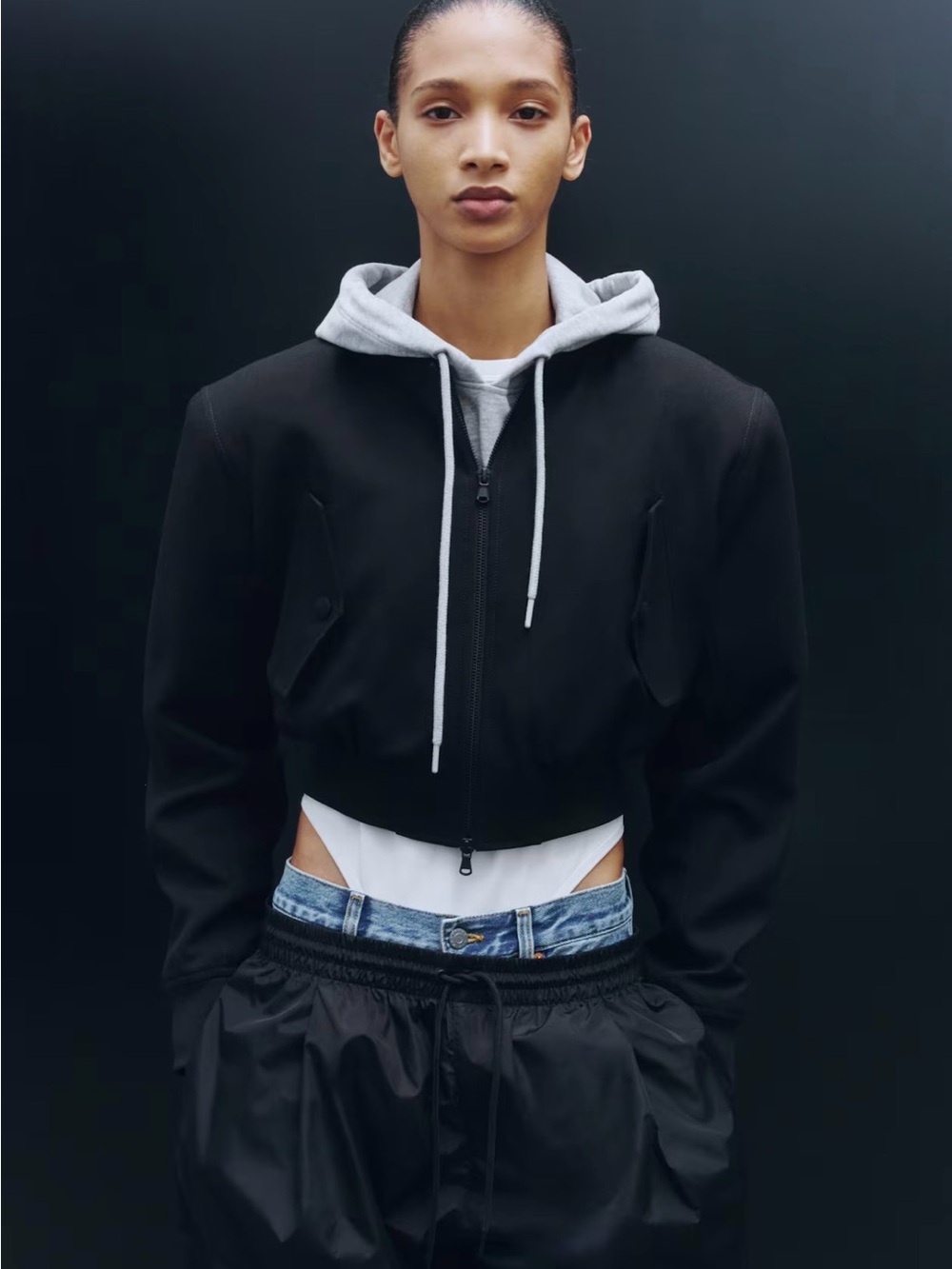 WARDROBE.NYC H&M Cropped Wool Bomber Jacket